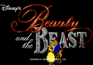 Beauty and the Beast: Belle's Quest title screen for Sega Genesis